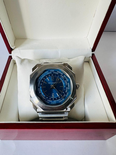 Reloj Pulsera Bvlgari Fondo Azul+ Full Set Plata Plata Azul (Usado)