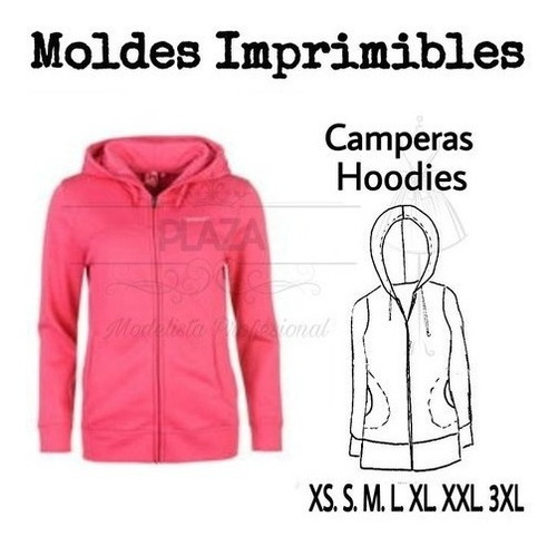 Moldes Patrones Imprimibles Campera Con Bolsillos Xs Al 3xl