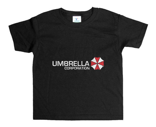 Remera Negra Niños Umbrella R13