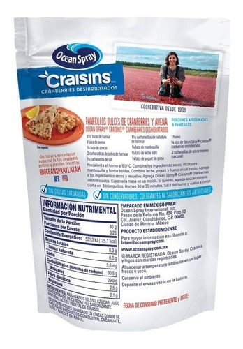 Arándanos Deshidratados Ocean Spray Craisins Inf Cereza 130g