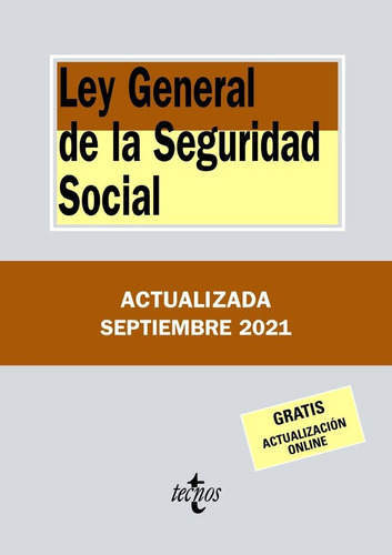 Ley General De La Seguridad Social, De Editorial Tecnos. Editorial Tecnos, Tapa Blanda En Español