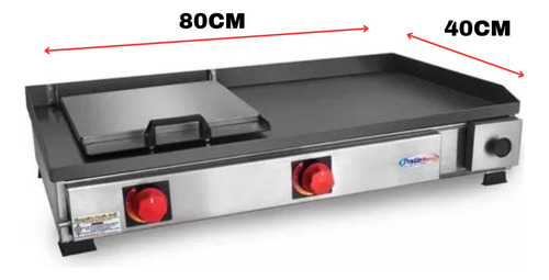 Chapa De Lanche Hot Dog Sanduiche 80x40cm C/ Abafador Inox