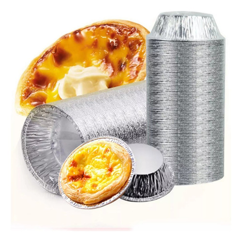 Nx Mini Moldes Desechables De Aluminio Para Tarta De Huevos
