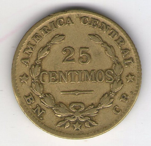 Costa Rica Moneda 25 Centimos 1945 Km#181 Argentvs