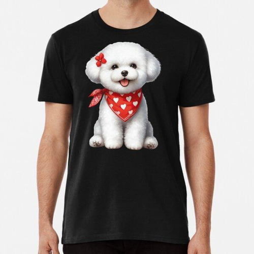 Remera Bichon Frisé Cute Dogs With Red Bandana Algodon Premi