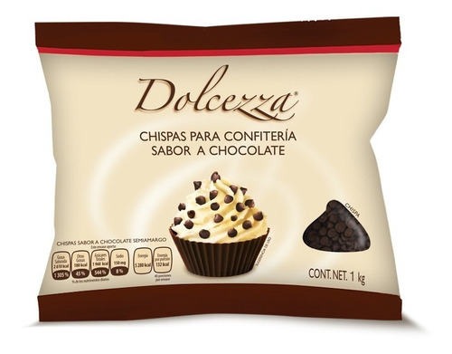 Chips Sabor Chocolate Semiamargo 1kg Marca Dolcezza.