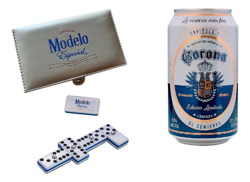 Domino Modelo Esp Fondo Blanco + Lata Coleccion Corona Cap 1