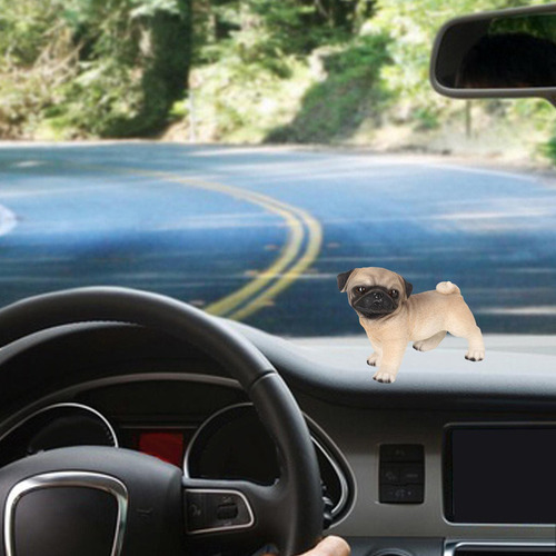 Estátua De Cachorrinho Fofo Decorada Com Pug Cor Bege