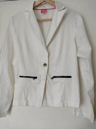 Blazer Blanco De Verano. Talle 42. Excelente Estado