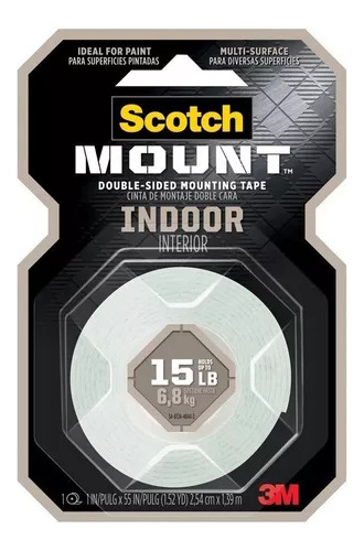 Cinta Doble Faz Scotch Indoor 2.64cm X 1.39m De Interior