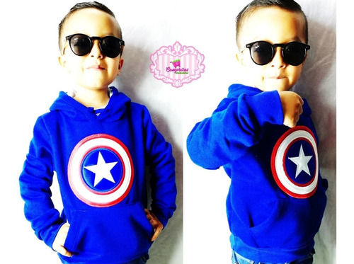 Sudadera Capitan America Niño Niña Bordado Unisex