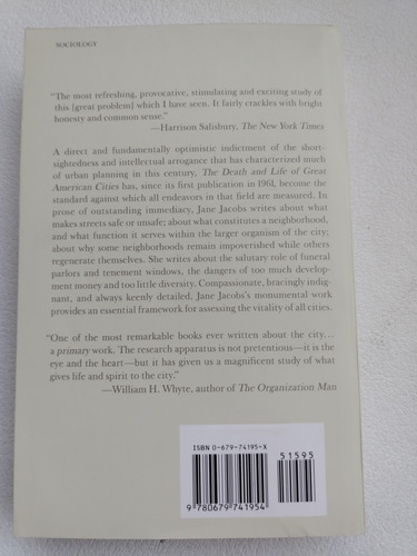The Death And Life Of Great American Cities - Jane Jacobs (Usado)