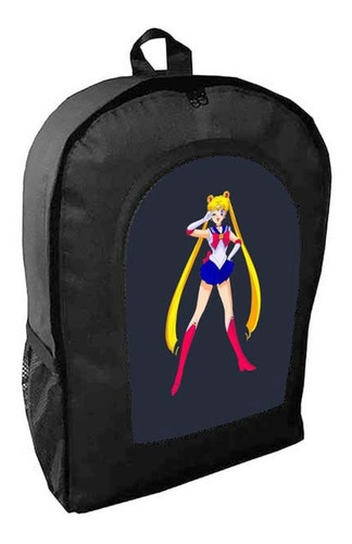 Mochila Negra Sailor Moon Adulto / Escolar S10