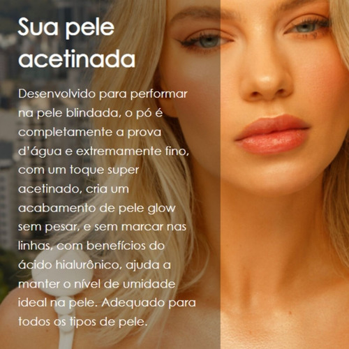 Imagem 6 de 7 de Pó Facial Natane Rosa A Prova D'água Pele Blindada Kohll