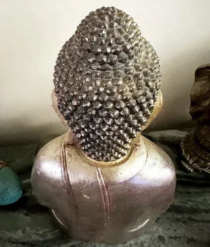 Estatua Buda Decorativo Yeso Pintado A Mano 30 Cm (Usado)