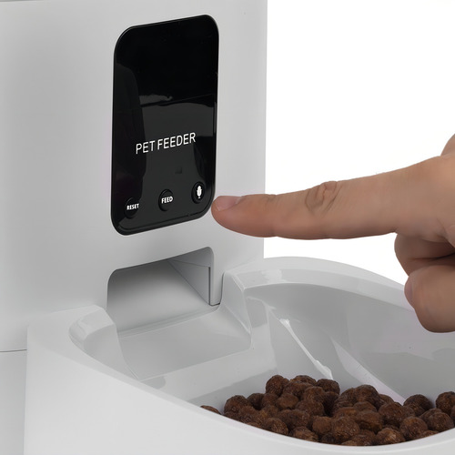 Dispensador D Alimentos P Mascotas Inteligente Perro Gato 4l Color Blanco
