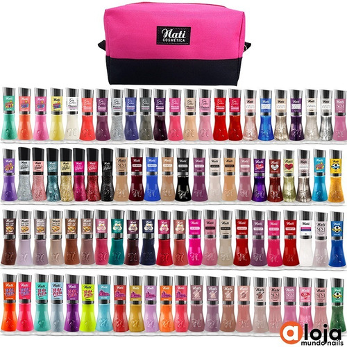 Imagem 1 de 1 de Kit Esmaltes Nati - Atacado Premium - 90 Cores + Necessaire