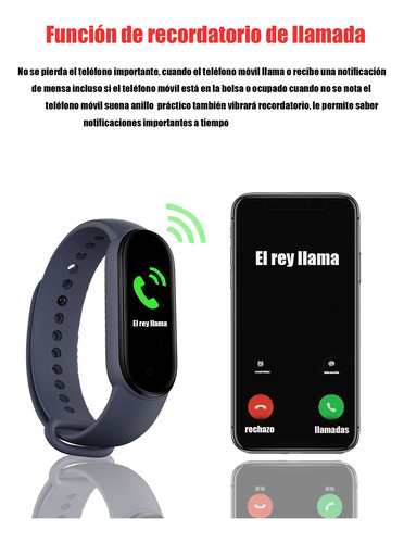 Pulsera Inteligente Deportiva M5 Fitness Negro Milanese Azul Oscuro Negro