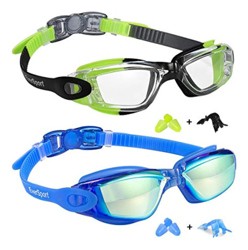 Bien Diseñadas, Paquete De 2 Gafas De Natación Para Niños Y 