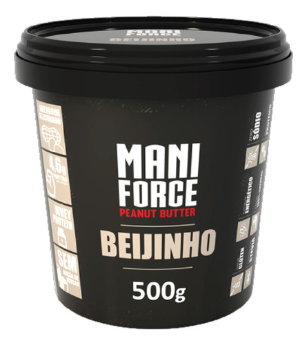 Maniforce Pasta De Amendoim Beijinho 500g C/ Whey Protein