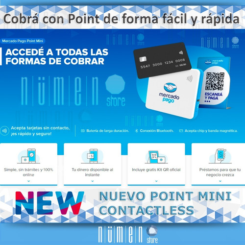 Posnet Lector Celular Mercadopago Point Mini Contactless Si