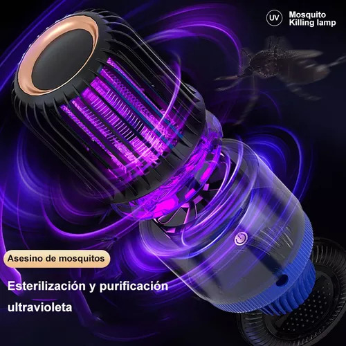 Matamosquitos Recargables para Interiores y Exteriores modo de Luz para Ambiente Nocturno Funcionamiento Silencioso Ahorro de Energía Haozi Bd-360