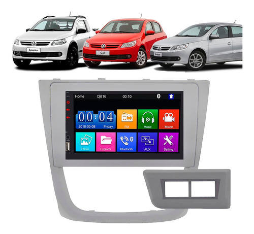 Kit Multimidia Vw Gol G5 Bluetooth Espelhamento Camera De Re