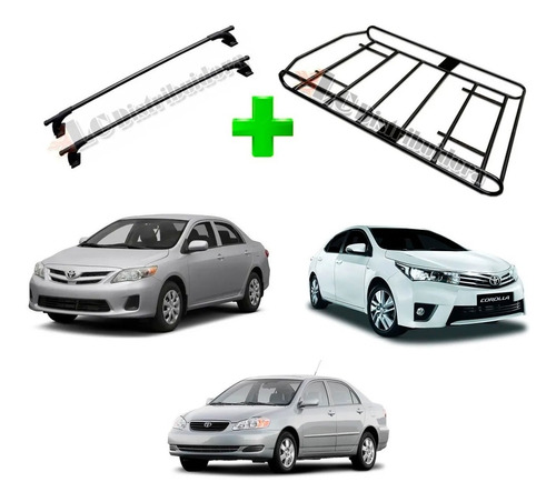 Barra Porta Equipaje Toyota Corolla (todos) + Parrilla Dk