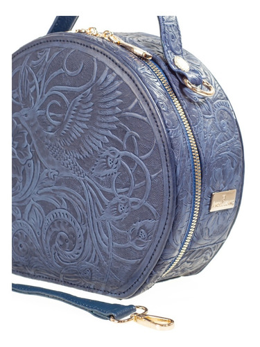 Imagen 6 de 7 de Bolsa D Piel Con Grabado Tipo Cincelado Crossbody Bolsa Dama