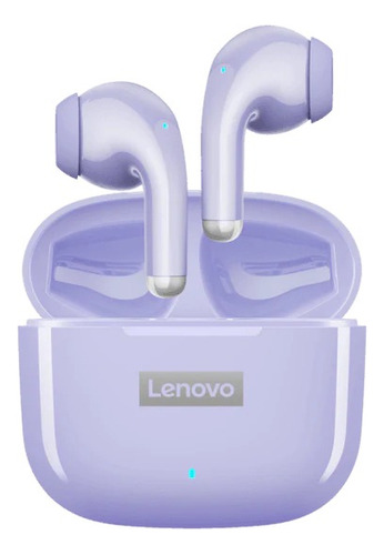 Fones de ouvido intra-auriculares Bluetooth Lenovo Lp40 Pro, versão aprimorada, cor: violeta, cor da luz: branco
