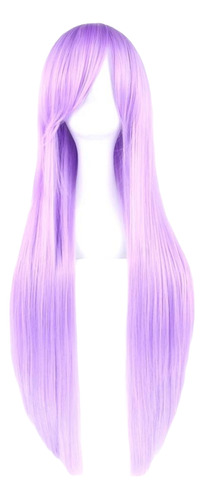 Peluca Lila Cabello Liso ( Morado Claro ) Disfraz Cosplay