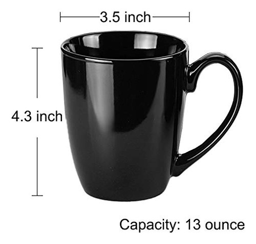 Juego De 6 Tazas De Porcelana De 13 Onzas, Juego De Tazas De