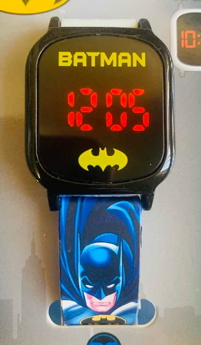 Reloj Batman Led Watch Dc Color De La Correa Azul Imagen Batman Color Del Bisel Negro Color Del Fondo Negro