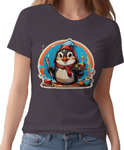 Camisa Camiseta Color Chefe Pinguim Cozinheiro Cozinha 3