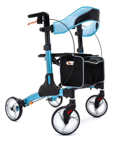 Andadera Rollator Hibrida Plegable Ultraligera De Aluminio