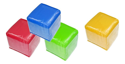 4 Dados De Espuma Grande Con Bolsillos Que Enseñan Cubos