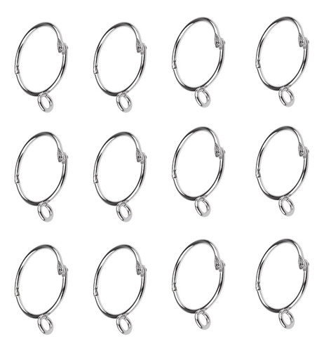 Aros De Cortina Para Varas De Hasta 1.5in, Plateada 12 Pzs