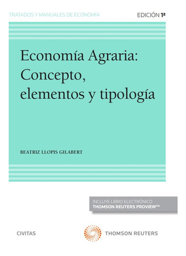 Libro Economia Agraria: Concepto, Elementos Y Tipologia -...