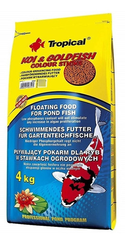 Tropical Alimento Koi & Goldfish Color Sticks 4kg Carpas