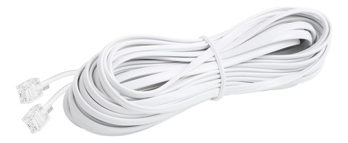 Cable Plano De Linea P/ Telefono 8 Metros Rj11 Blanco