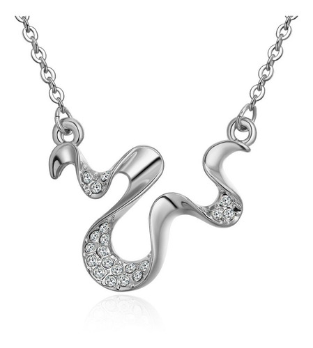 Collar Con Cristales Ocean Heart Oh19-20 Color Blanco