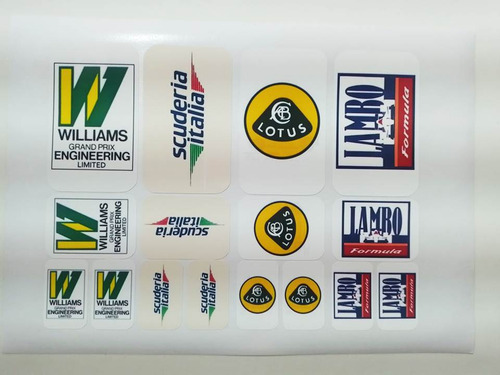 Adesivos Logotipos Antigos Formula 1 Anos 80 - 4 Cartelas