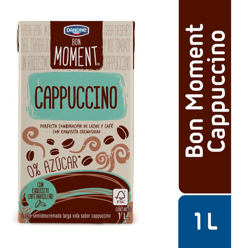 Leche Semidescremada Moments Danone Cappuccino 1 L