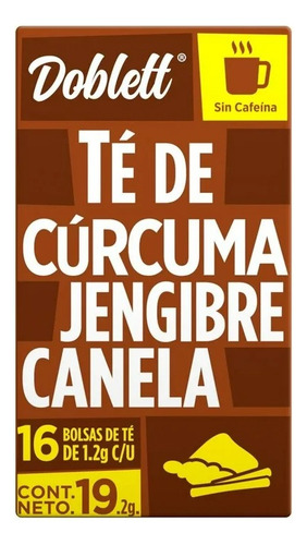 15 Pza Té De Cúrcuma Doblett Jengibre Canela 16 Bolsitas De