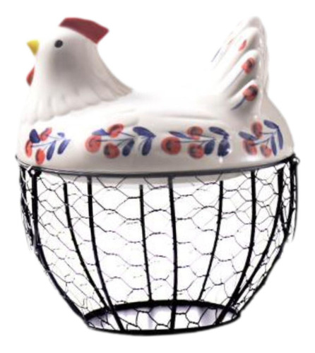 Cesta De Huevos De Alambre De Metal Negro, Soporte Para