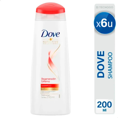 Shampoo Nutritive Secrets Regeneracion Extrema Dove X6