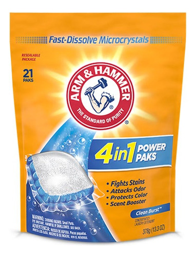 Arm & Hammer Detergente En Capsulas 4 En 1 21 Unid