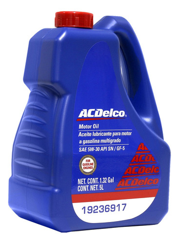 Aceite Acdelco Sae 5w30 Sn Mineral Gasolina 5 Lts