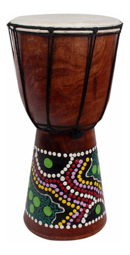 Imagen 3 de 6 de Tambor Africano Tambor Musical Instrumento De Madera Maciza