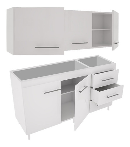 Combo Bajo Mesada + Alacena 1.40 M 3 Puertas Cocina Oferta!!